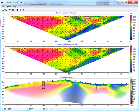 ZondRes2D — 2.5D electrotomography for resistivity and IP