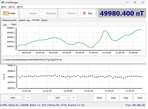 SmartManager software for remote operations with GEODEVICE magnetometers